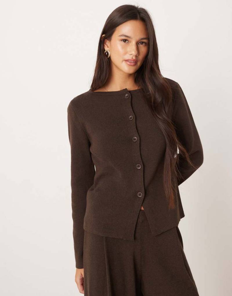 ASOS DESIGN - Strickjacke in Braun, Kombiteil-Brown von ASOS DESIGN