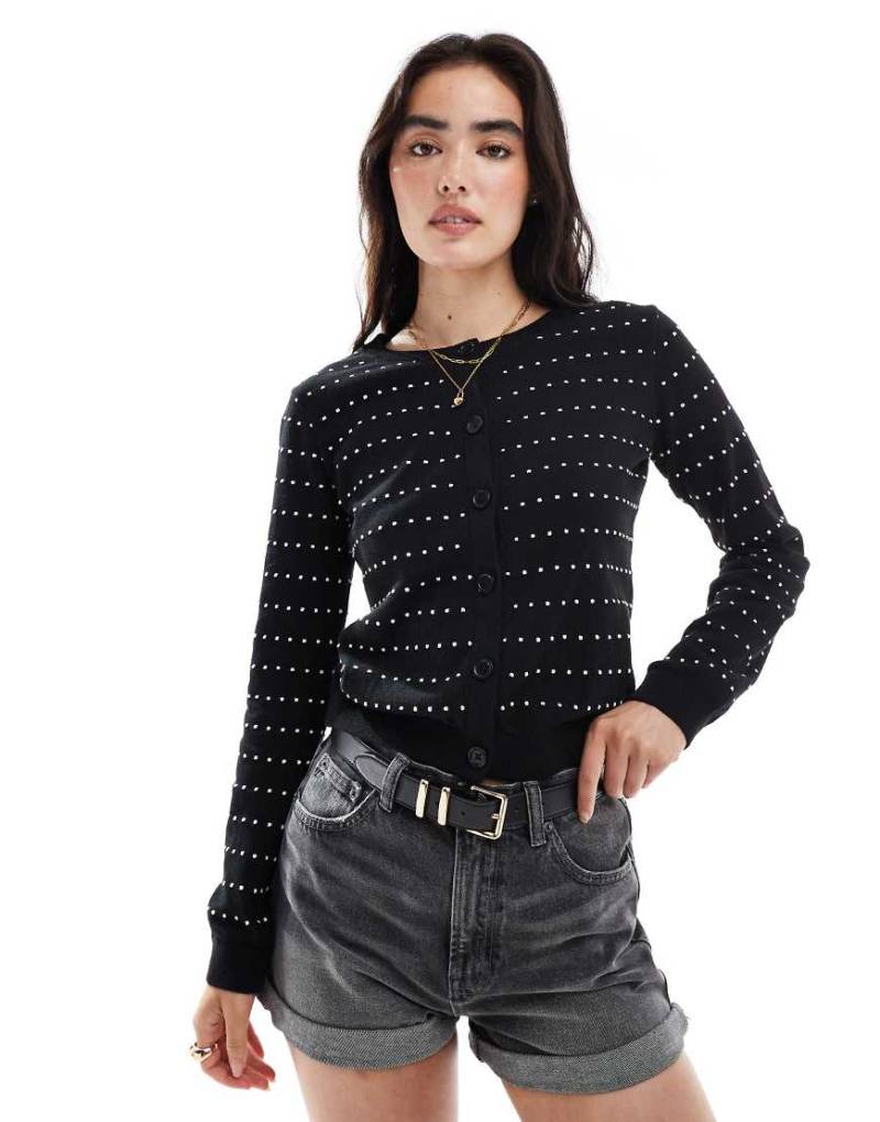 ASOS DESIGN - Strickjacke mit Pünktchen-Bunt von ASOS DESIGN