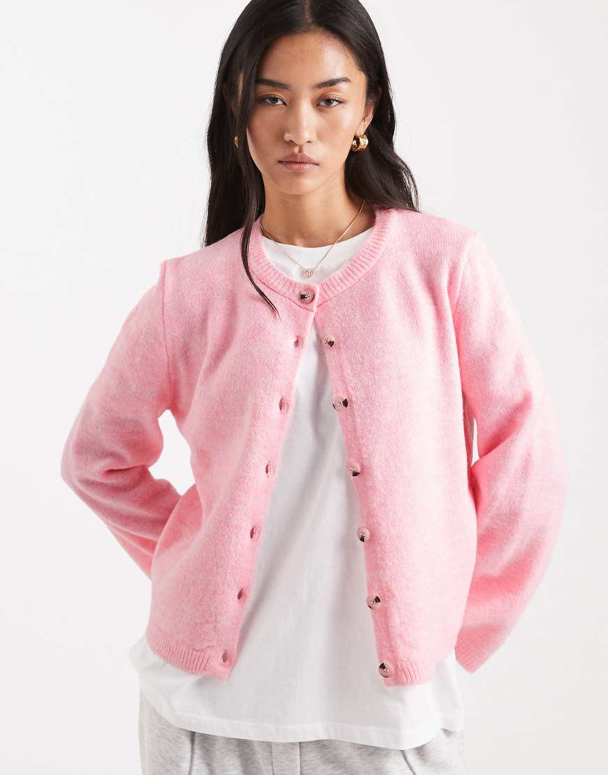 ASOS DESIGN - Strickjacke mit ausgestellten Ärmeln-Rosa von ASOS DESIGN