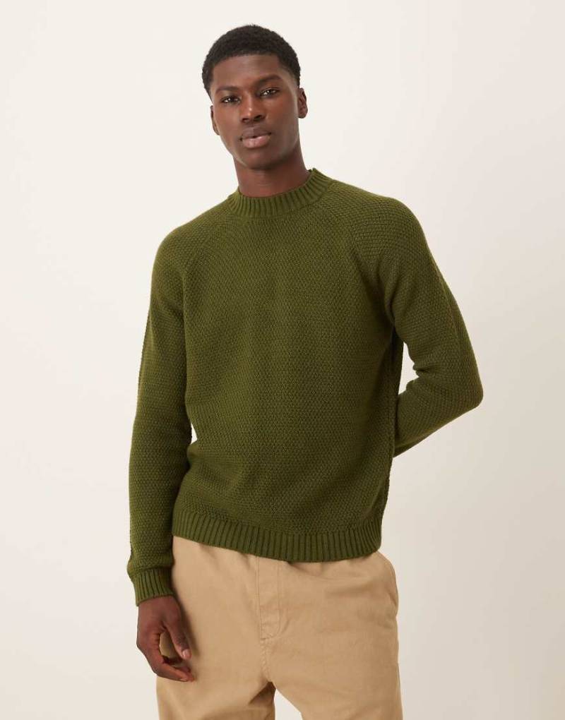 ASOS DESIGN - Strickpullover in Khaki mit Rundhalsausschnitt-Grün von ASOS DESIGN