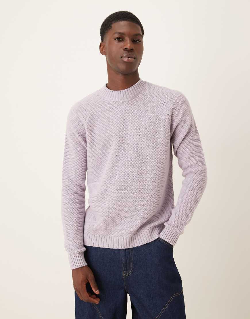 ASOS DESIGN - Strickpullover in Mauve mit Rundhalsausschnitt-Rosa von ASOS DESIGN