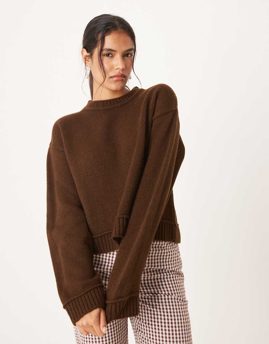 ASOS DESIGN - Strickpullover in Schokobraun-Brown von ASOS DESIGN