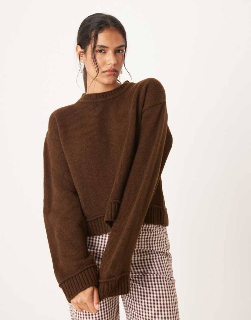 ASOS DESIGN - Strickpullover in Schokobraun-Brown von ASOS DESIGN