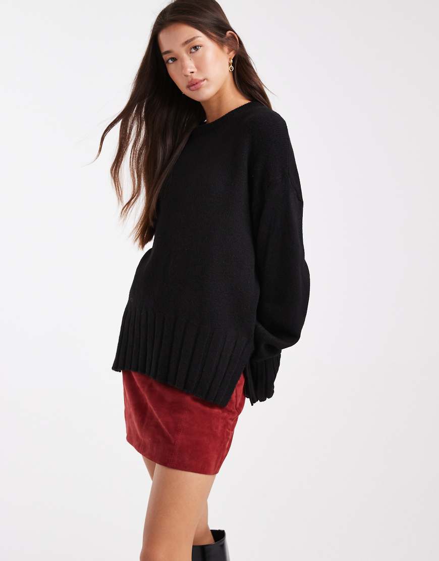 ASOS DESIGN - Strickpullover in Schwarz mit weiten Ärmeln ASOS DESIGN - Strickpullover in Schwarz mit weiten Ärmeln von ASOS DESIGN