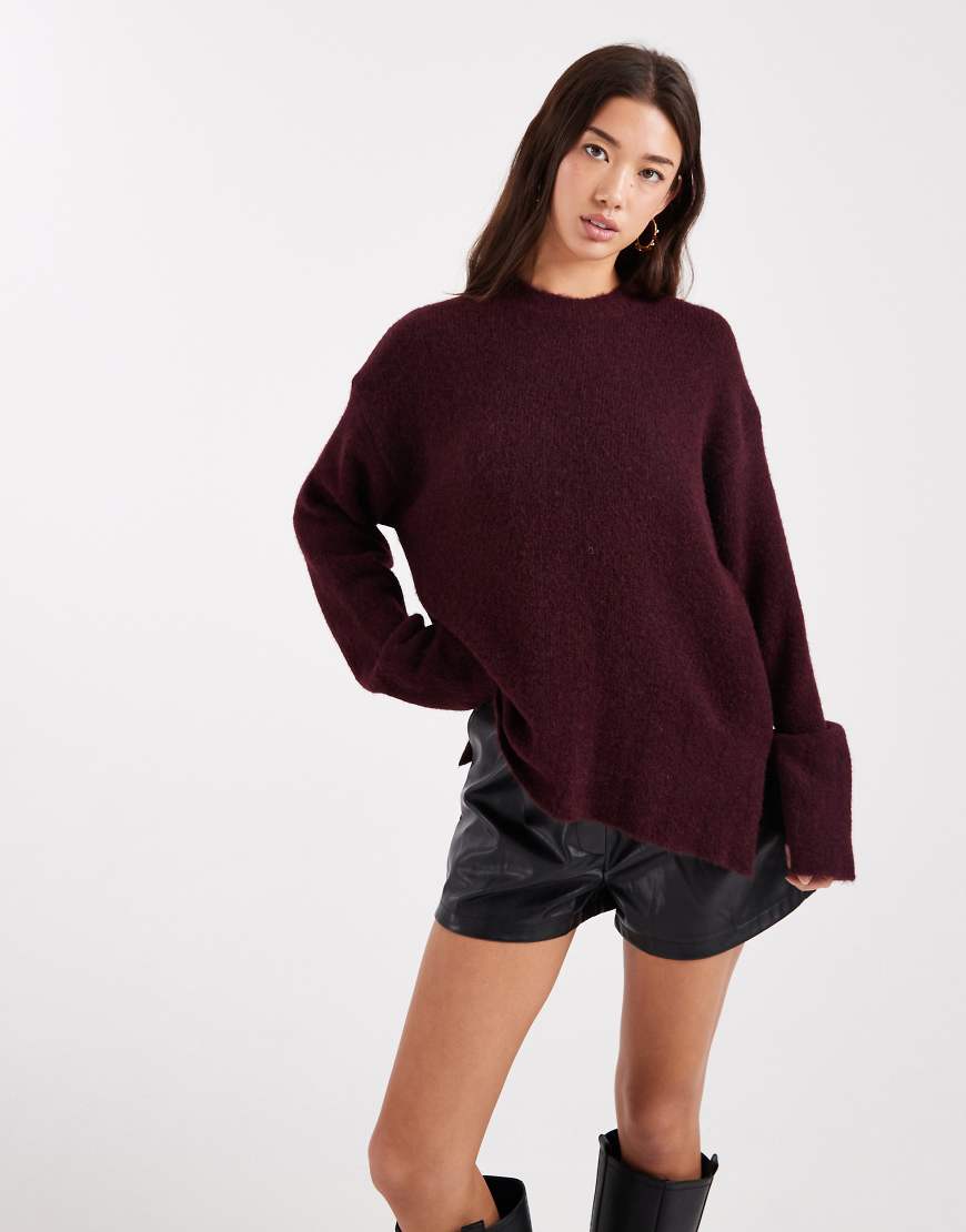 ASOS DESIGN - Strickpullover in Weinrot mit Wollanteil und weiten Ärmeln-Lila ASOS DESIGN - Strickpullover in Weinrot mit Wollanteil und weiten Ärmeln-Lila von ASOS DESIGN