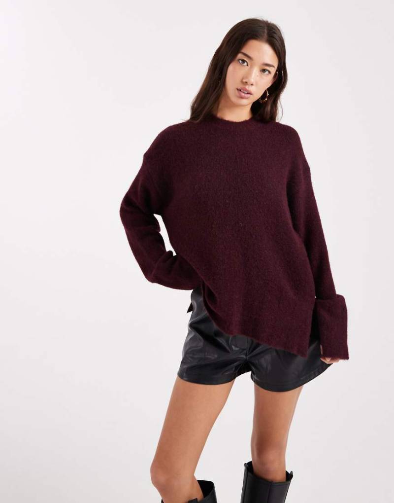 ASOS DESIGN - Strickpullover in Weinrot mit Wollanteil und weiten Ärmeln-Lila ASOS DESIGN - Strickpullover in Weinrot mit Wollanteil und weiten Ärmeln-Lila von ASOS DESIGN