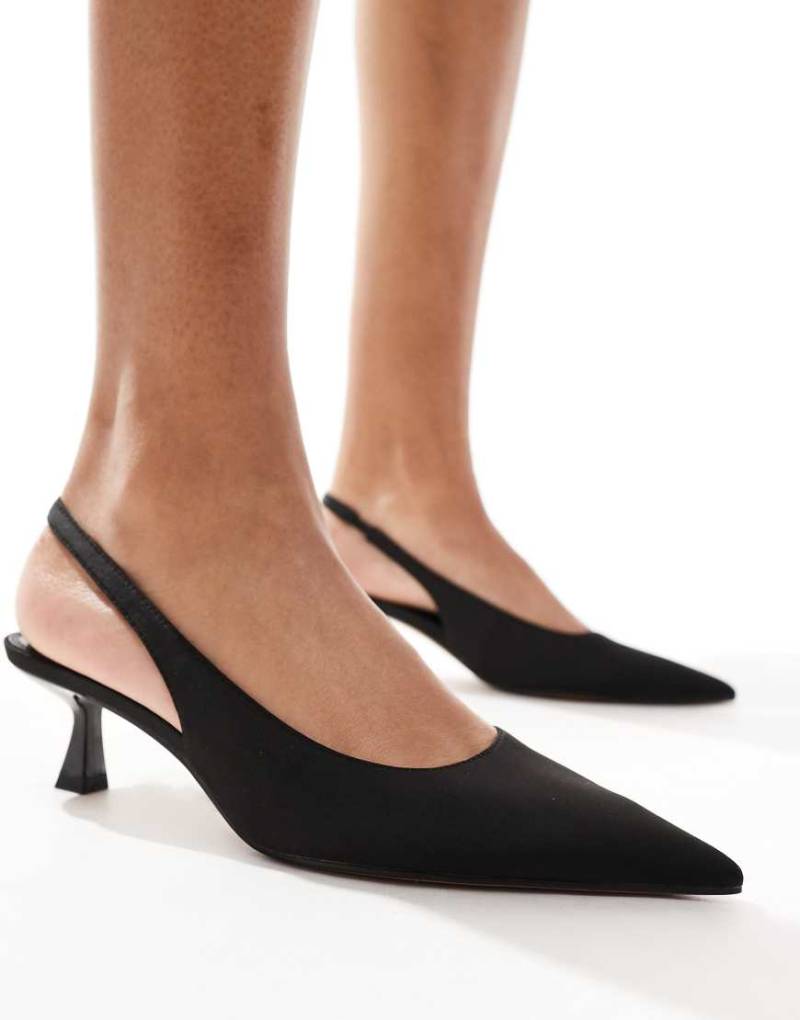 ASOS DESIGN - Stroll - Schuhe in Schwarz mit mittelhohem Absatz und Fersenriemen von ASOS DESIGN
