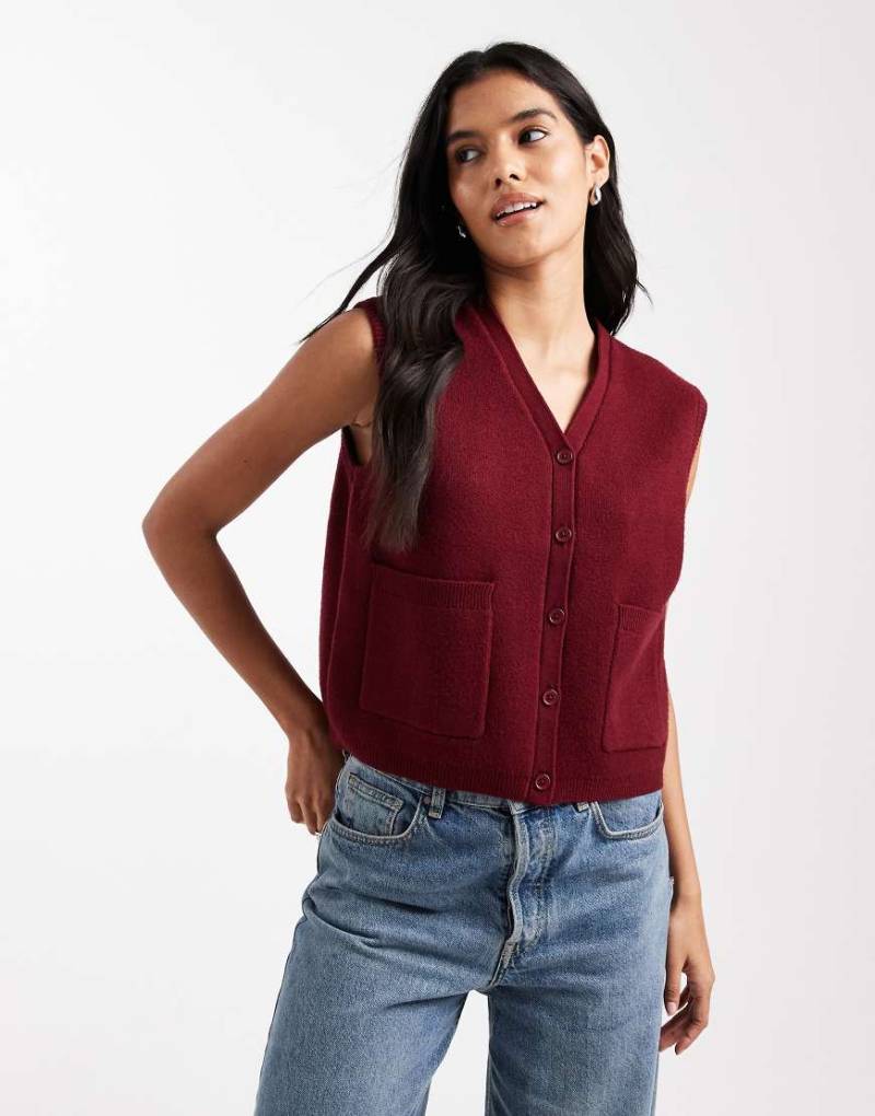 ASOS DESIGN - Strukturierte, kastige Weste in Pflaumenlila von ASOS DESIGN