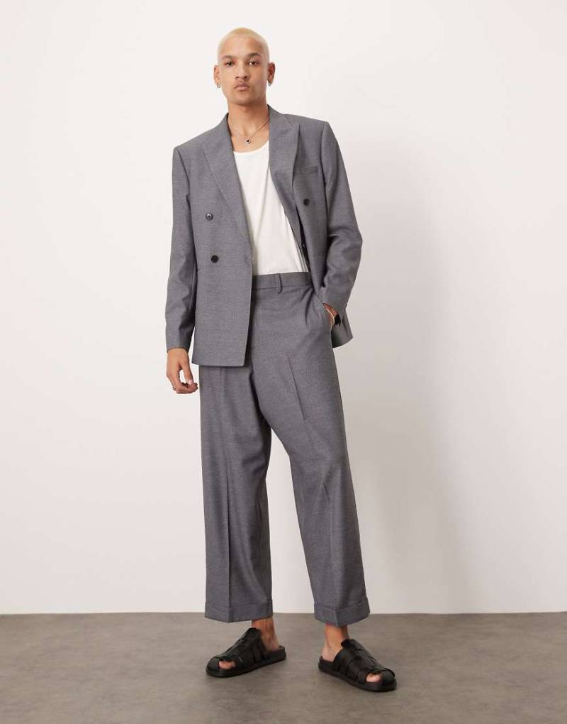 ASOS DESIGN - Strukturierte Anzughose in Grau mit Ballonschnitt von ASOS DESIGN