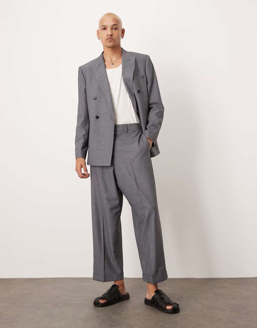 ASOS DESIGN - Strukturierte Anzughose in Grau mit Ballonschnitt ASOS DESIGN - Strukturierte Anzughose in Grau mit Ballonschnitt von ASOS DESIGN