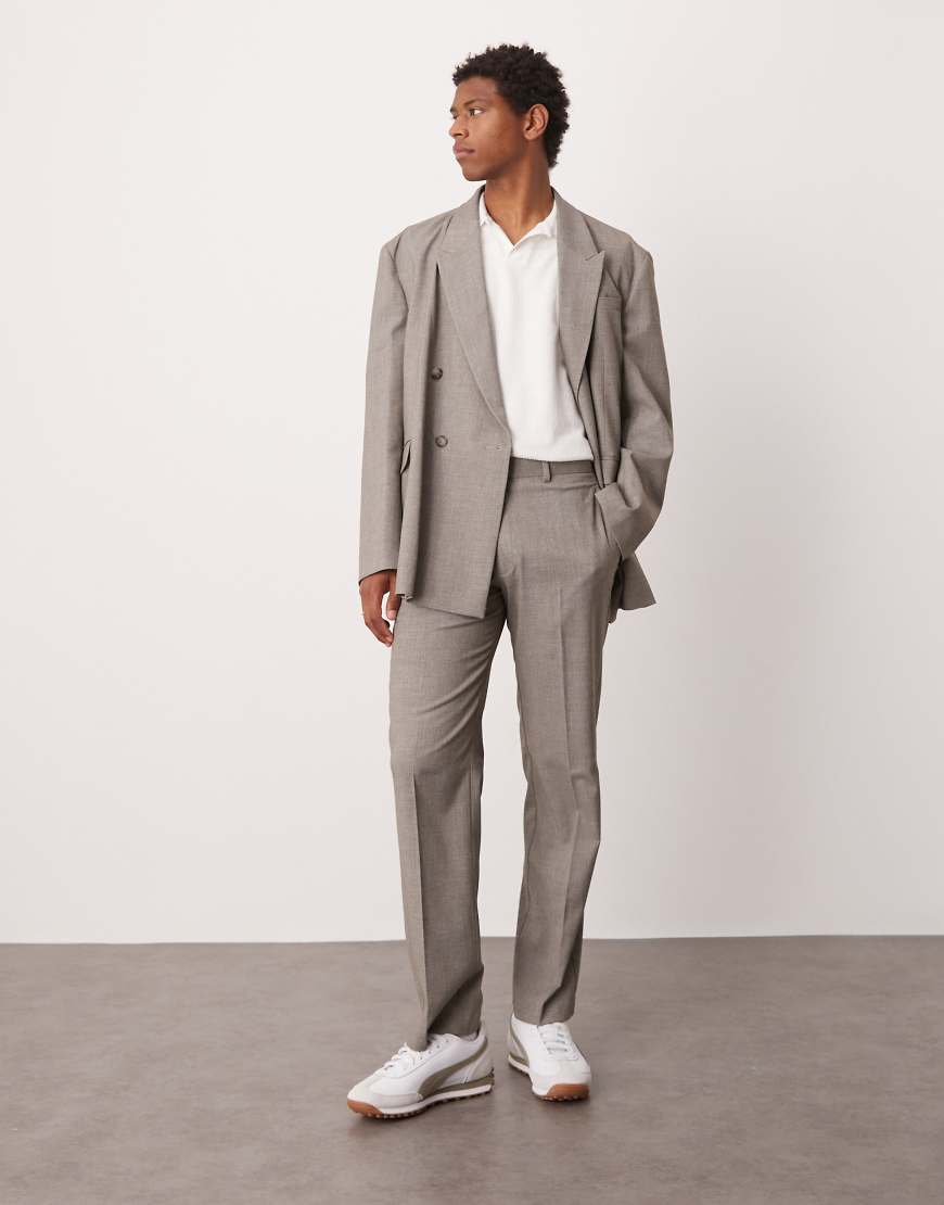 ASOS DESIGN - Strukturierte Anzughose in meliertem Grau mit geradem Schnitt ASOS DESIGN - Strukturierte Anzughose in meliertem Grau mit geradem Schnitt von ASOS DESIGN
