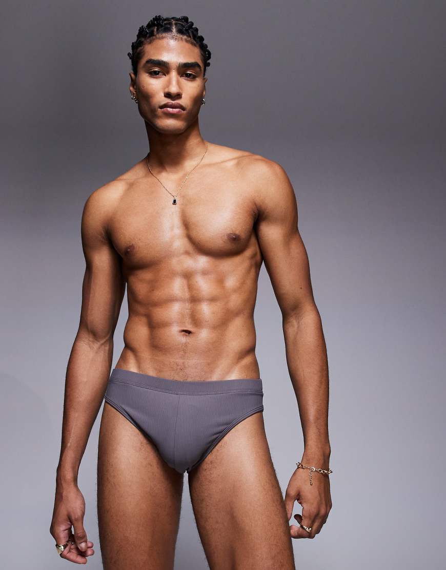 ASOS DESIGN - Strukturierte Badehose in Anthrazit-Grau ASOS DESIGN - Strukturierte Badehose in Anthrazit-Grau von ASOS DESIGN