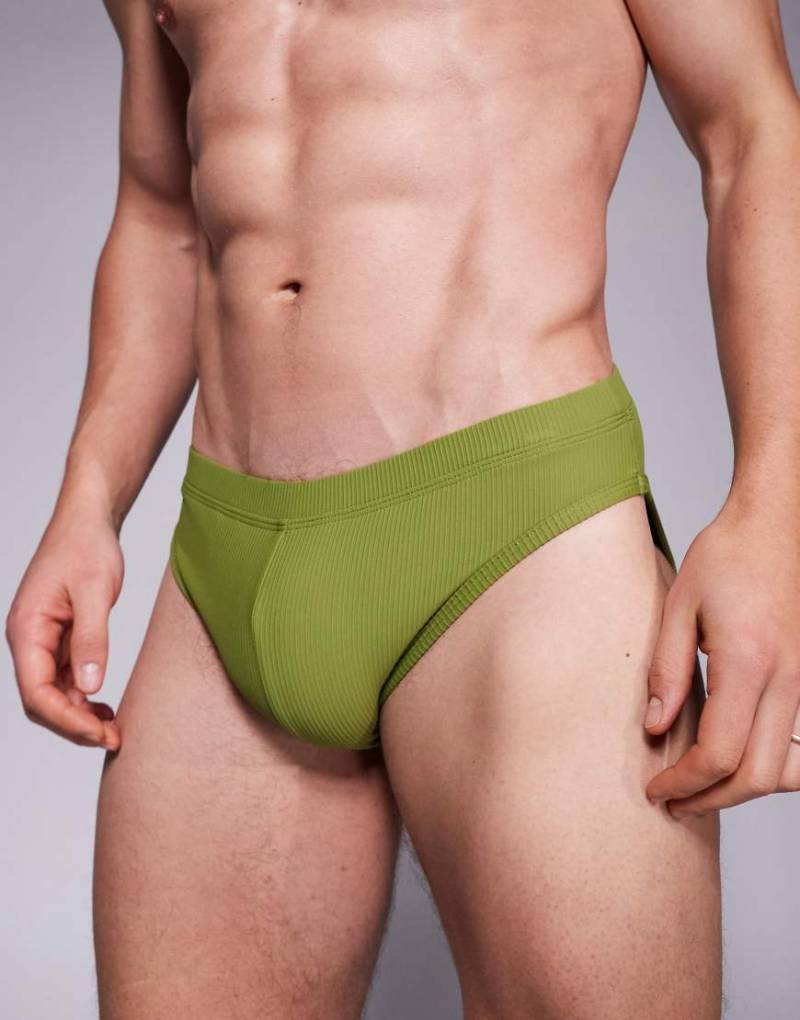 ASOS DESIGN - Strukturierte Badehose in Grün von ASOS DESIGN