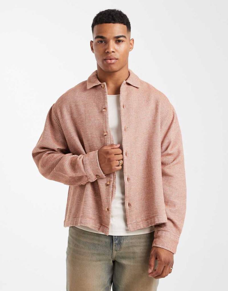 ASOS DESIGN - Strukturiertes Oversize-Hemd in Rostrot-Orange von ASOS DESIGN