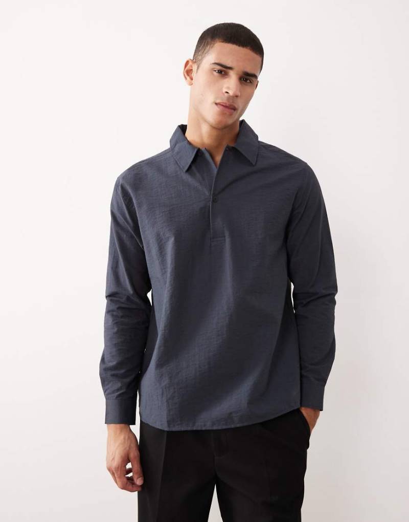 ASOS DESIGN - Strukturiertes Relaxed-Fit-T-Shirt in Blau-Marineblau von ASOS DESIGN