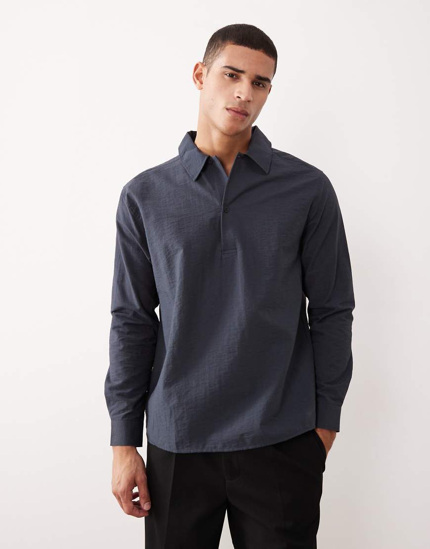 ASOS DESIGN - Strukturiertes Relaxed-Fit-T-Shirt in Blau-Marineblau ASOS DESIGN - Strukturiertes Relaxed-Fit-T-Shirt in Blau-Marineblau von ASOS DESIGN