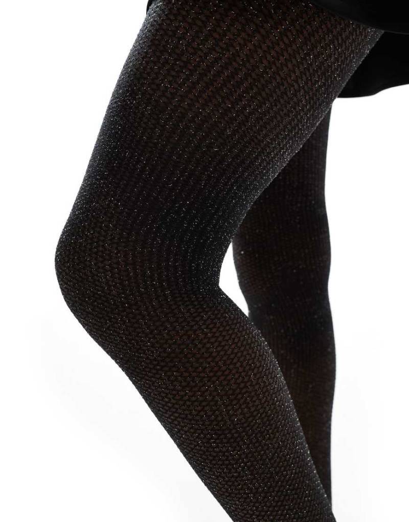 ASOS DESIGN - Netzstrumpfhose in Metallic-Schwarz von ASOS DESIGN