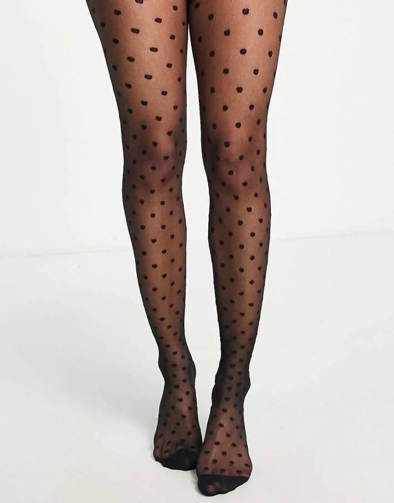 ASOS DESIGN - Strumpfhose in Schwarz mit mittelgroßem Punktemuster von ASOS DESIGN