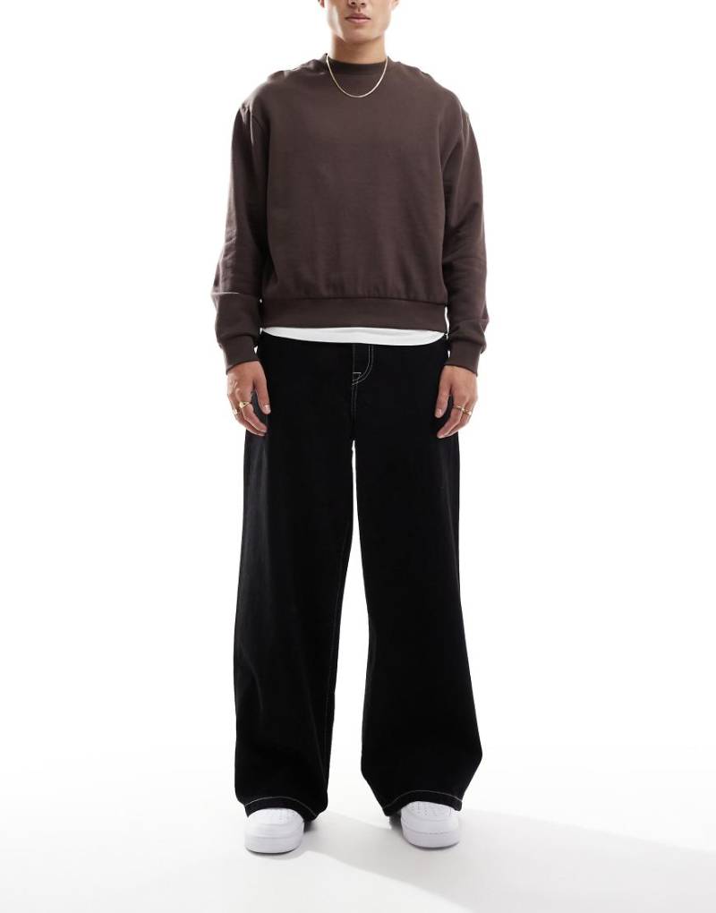 ASOS DESIGN - Super-Baggy-Jeans in Schwarz von ASOS DESIGN