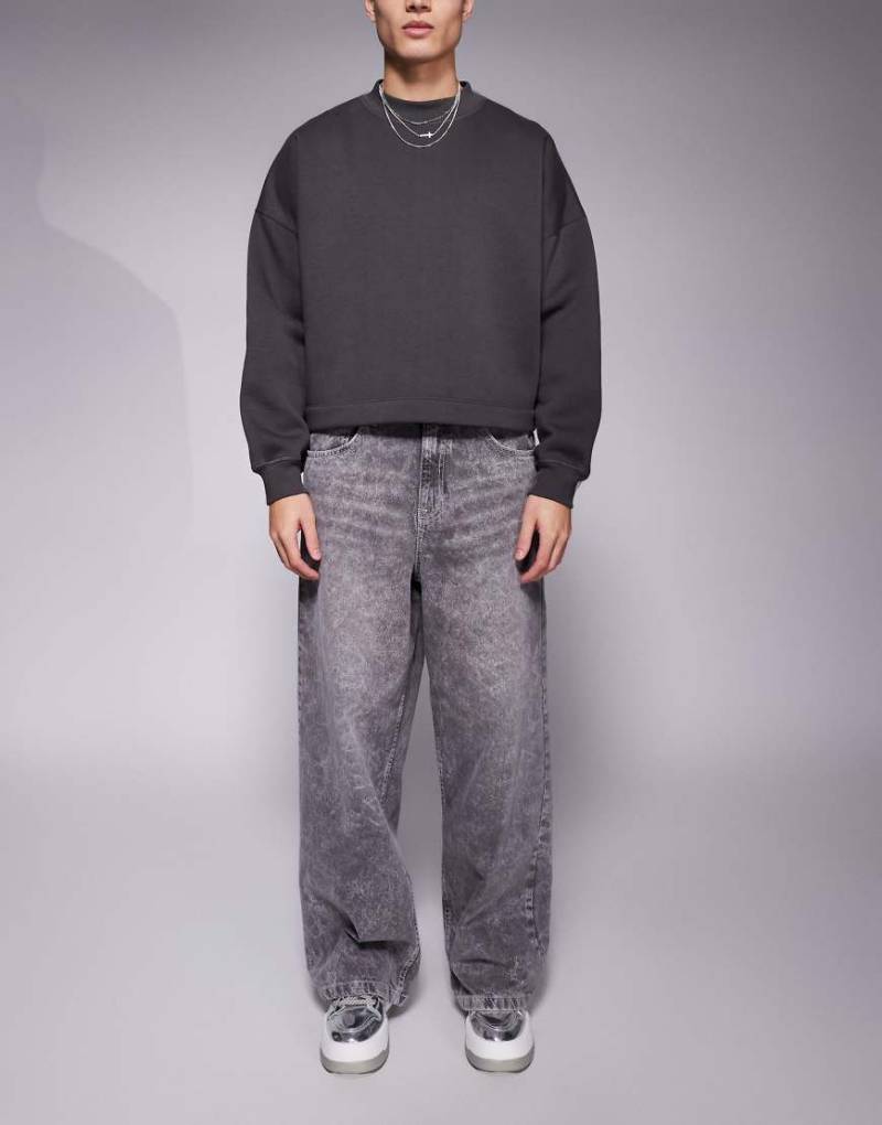 ASOS DESIGN - Sehr weite Jeans in verwaschenem Grau von ASOS DESIGN