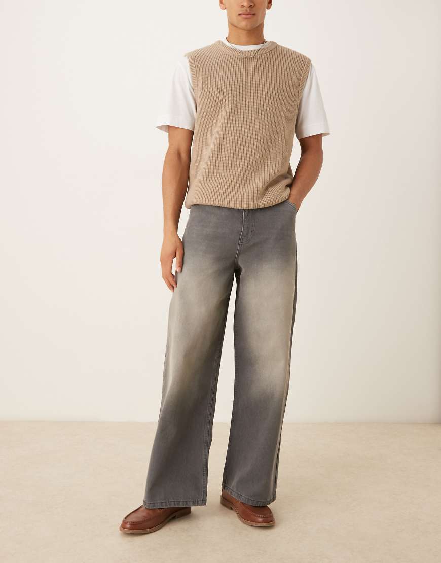 ASOS DESIGN - Super-Baggy-Jeans in grauer Waschung-Schwarz ASOS DESIGN - Super-Baggy-Jeans in grauer Waschung-Schwarz von ASOS DESIGN