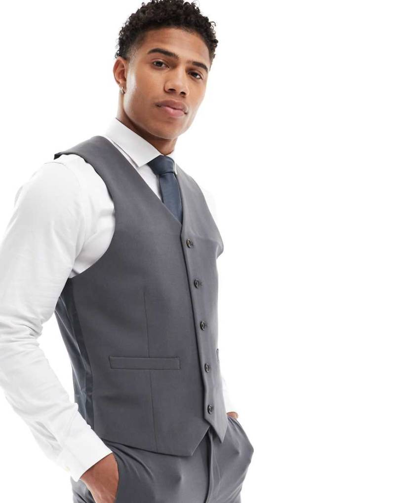 ASOS DESIGN - Superenge Anzugweste in Grau von ASOS DESIGN