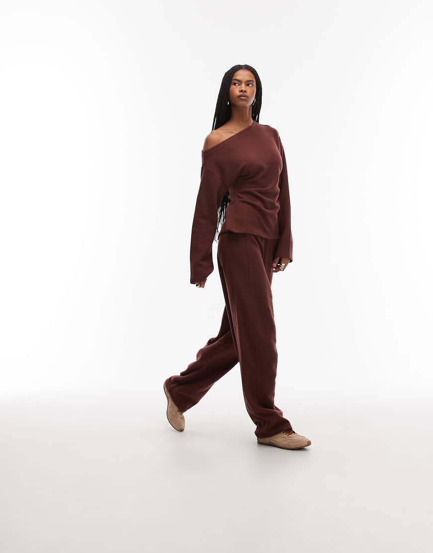 ASOS DESIGN - Superweiche Extreme-Barrel-Leg-Jogginghose in Schokobraun-Brown von ASOS DESIGN
