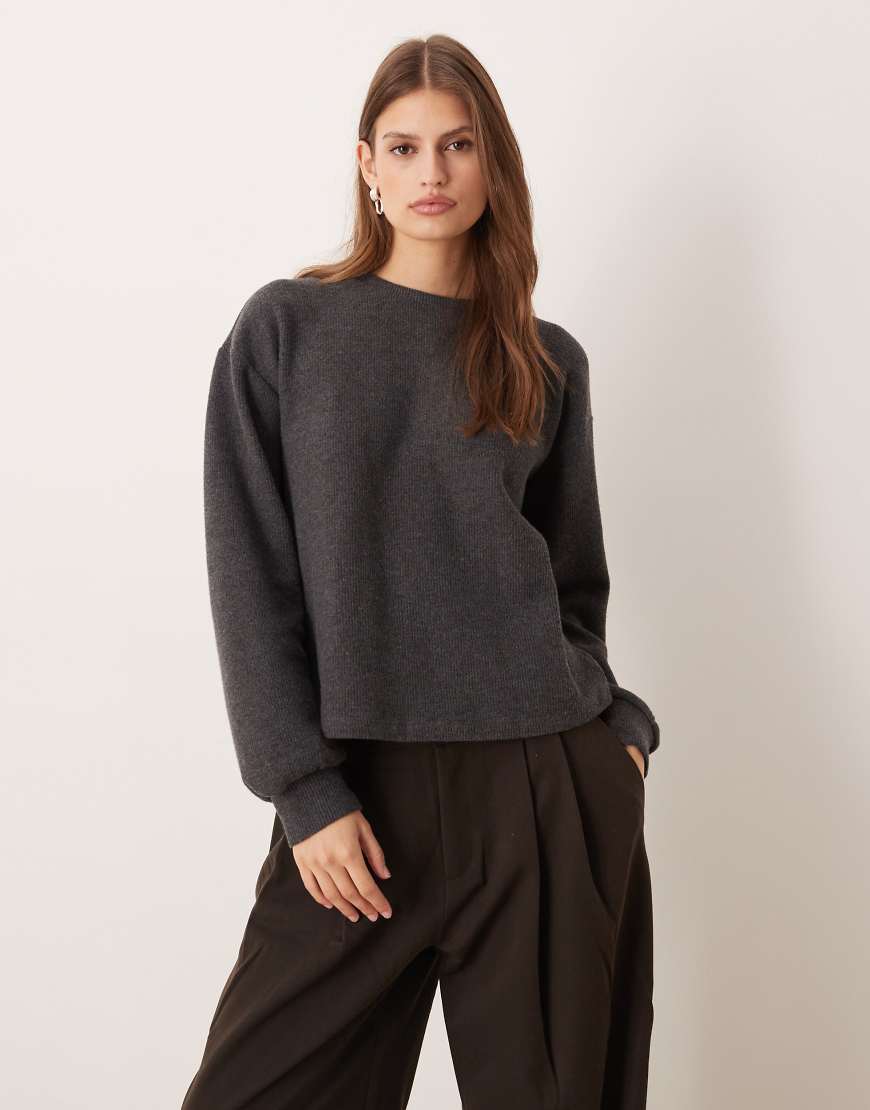 ASOS DESIGN - Superweiches, angerautes Oberteil in Anthrazit mit verstellbarer Taillierung und D-Ring-Grau von ASOS DESIGN