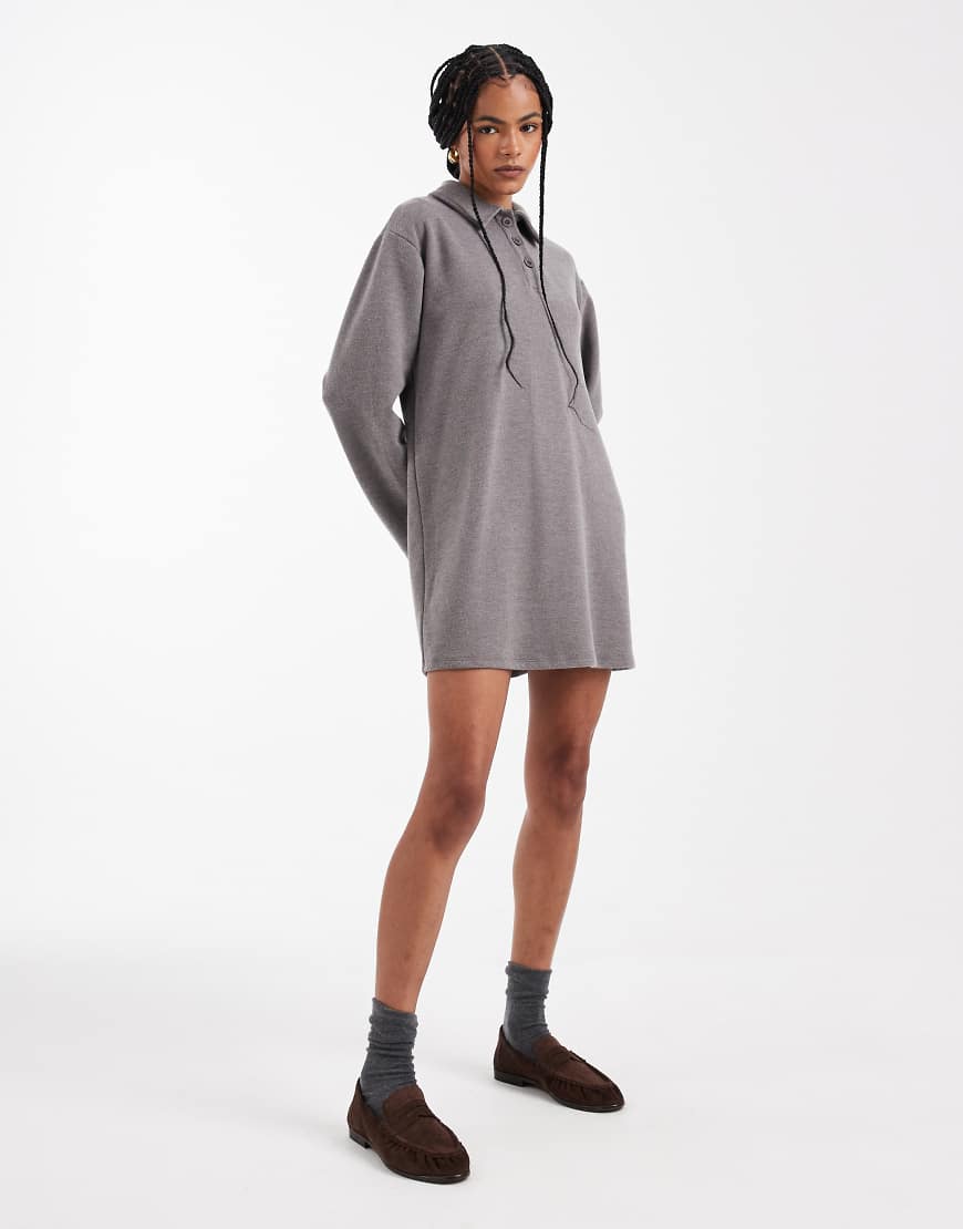 ASOS DESIGN - Superweiches Rugby-Kleid in Grau von ASOS DESIGN