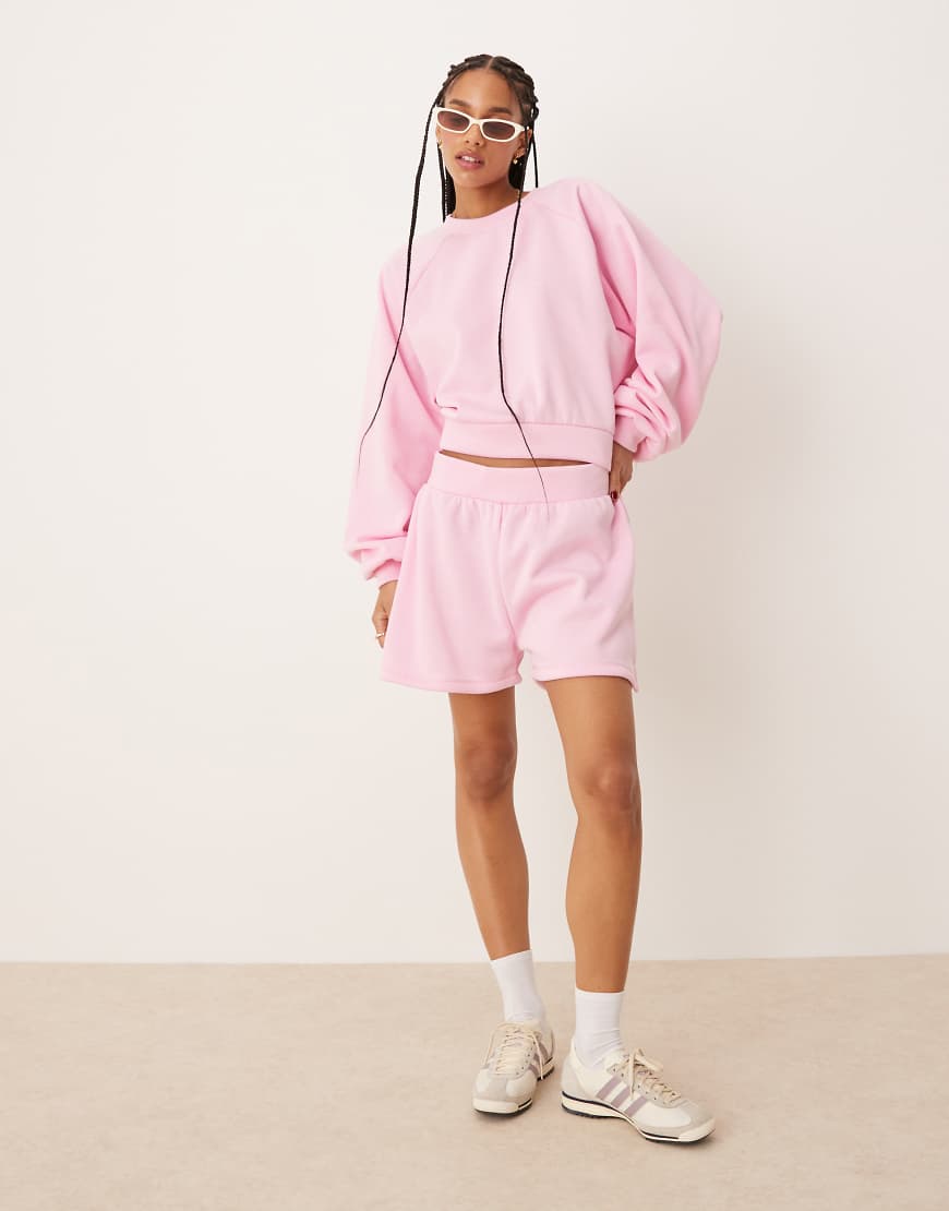 ASOS DESIGN - Sweat-Shorts in Rosa, Kombiteil von ASOS DESIGN