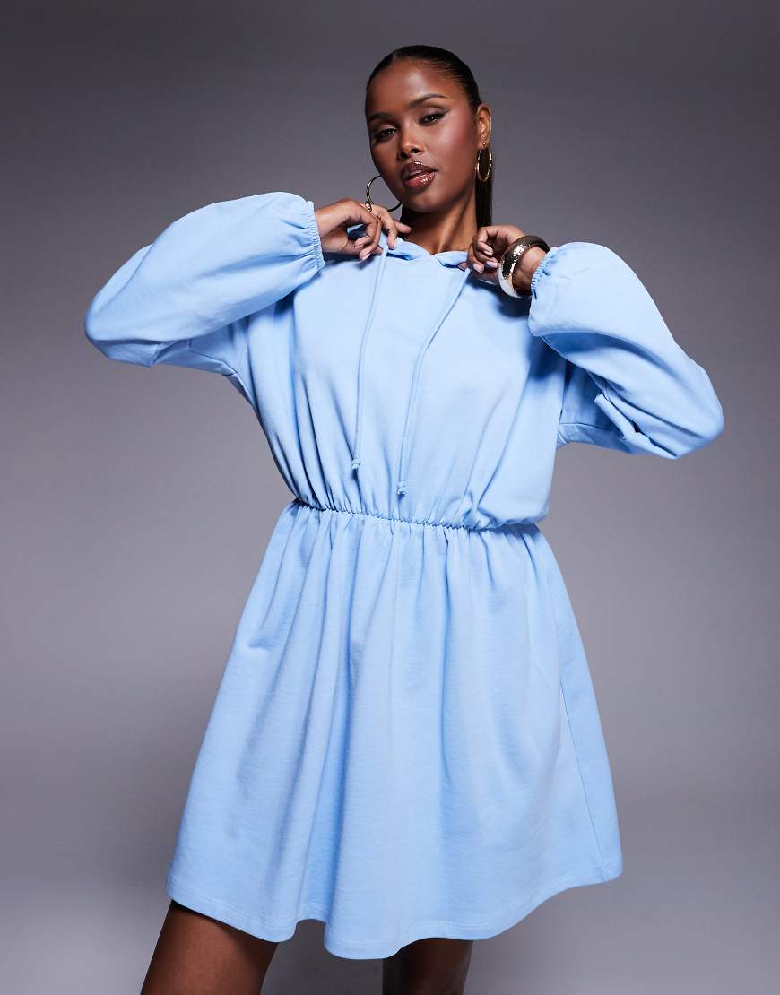 ASOS DESIGN - Sweatkleid in Blau mit Faltenrock und Kapuze-Schwarz ASOS DESIGN - Sweatkleid in Blau mit Faltenrock und Kapuze-Schwarz von ASOS DESIGN