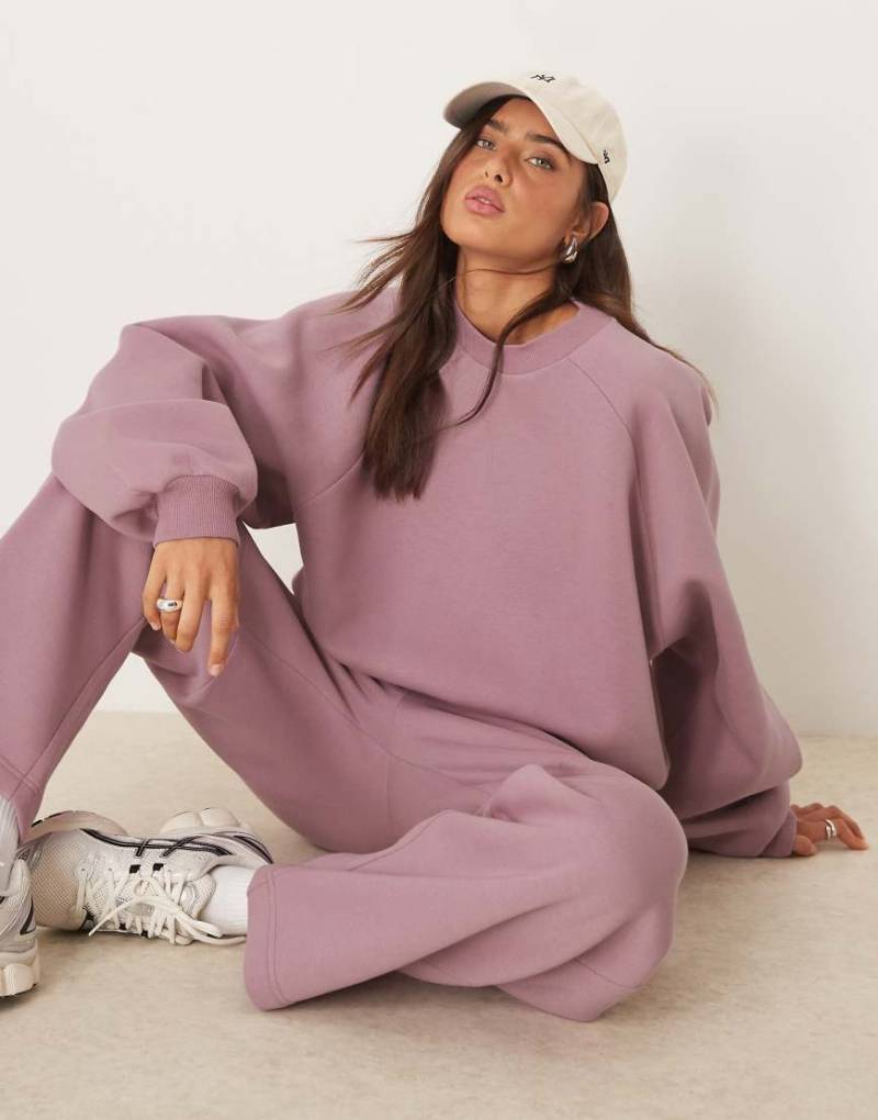 ASOS DESIGN - Sweatshirt in Altrosa mit Ballonärmeln, Kombiteil von ASOS DESIGN