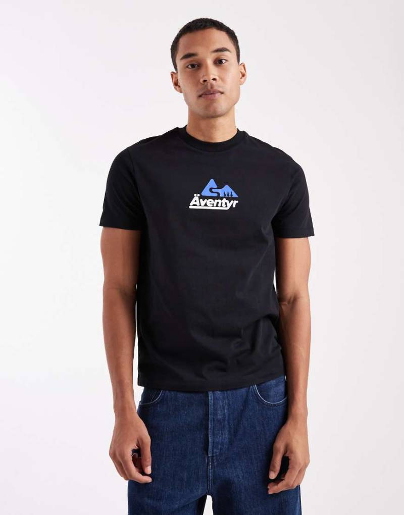 ASOS DESIGN - T-Shirt in Schwarz mit Textprint von ASOS DESIGN