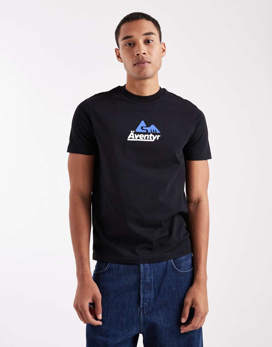 ASOS DESIGN - T-Shirt in Schwarz mit Textprint von ASOS DESIGN