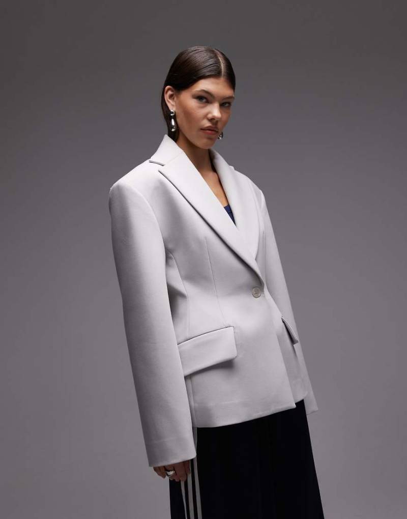 ASOS DESIGN - Taillierter, figurbetonter Blazer in Hellgrau von ASOS DESIGN