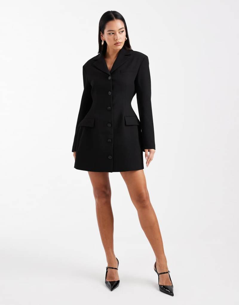 ASOS DESIGN - Taillierter Blazer-Minikleid in Schwarz von ASOS DESIGN