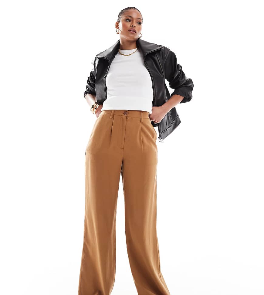 ASOS DESIGN Tall - Hose in Kamelbraun mit lockerem, geradem Schnitt ASOS DESIGN Tall - Hose in Kamelbraun mit lockerem, geradem Schnitt von ASOS DESIGN