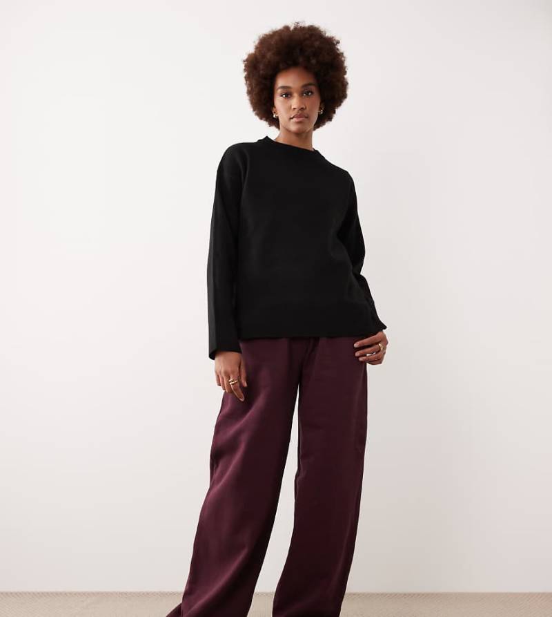 ASOS DESIGN Tall - Jogginghose in Weinrot mit geradem Schnitt von ASOS DESIGN