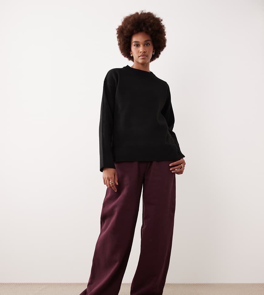 ASOS DESIGN Tall - Jogginghose in Weinrot mit geradem Schnitt von ASOS DESIGN