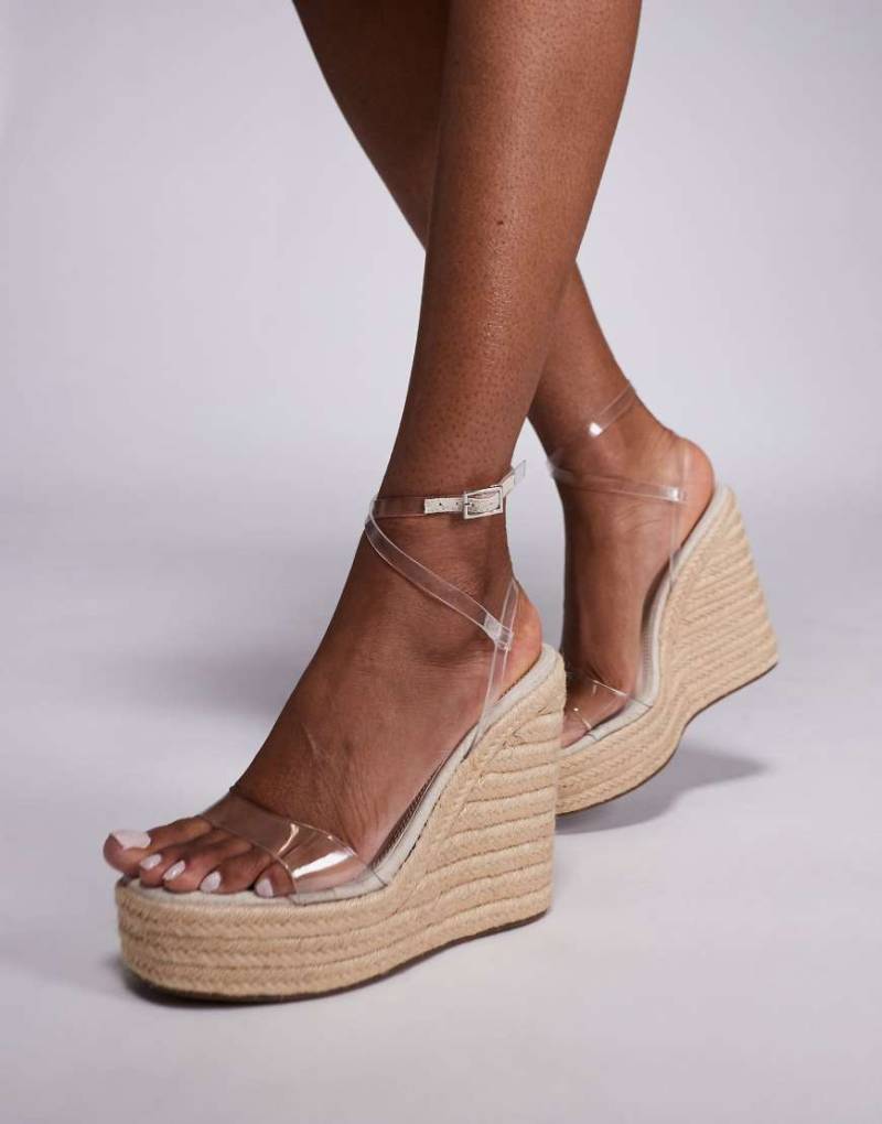ASOS DESIGN - Tamika - Transparente Espadrilles mit Keilabsatz von ASOS DESIGN