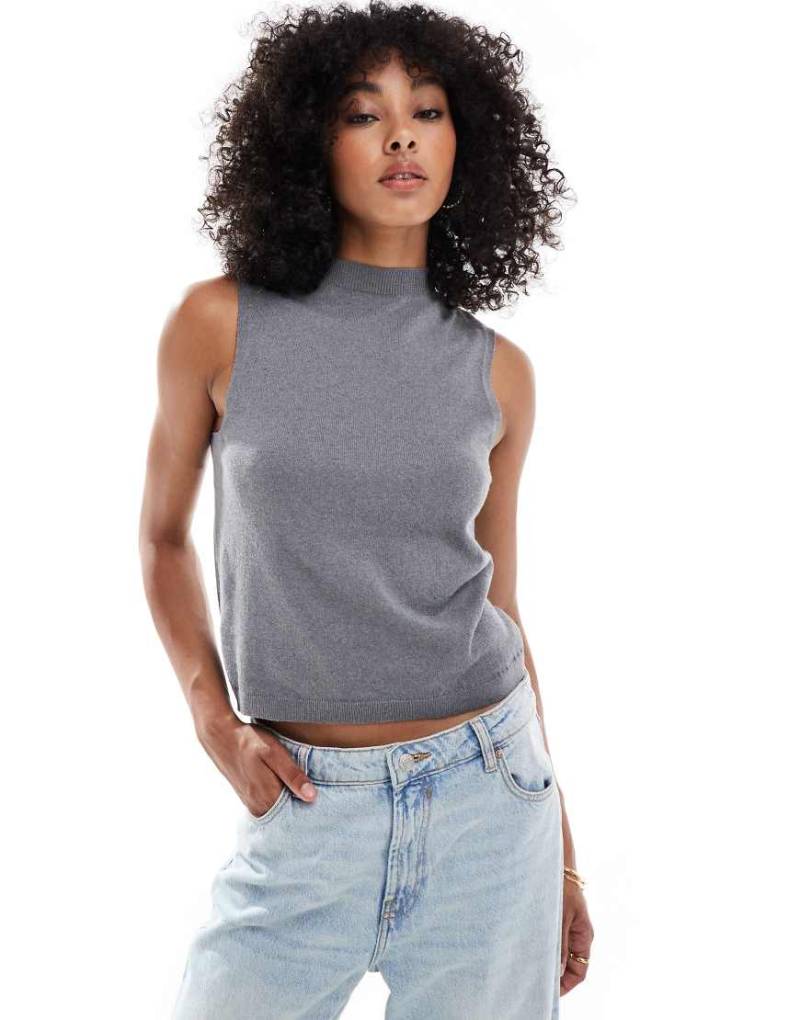ASOS DESIGN - Tanktop aus Feinstrick in Grau von ASOS DESIGN
