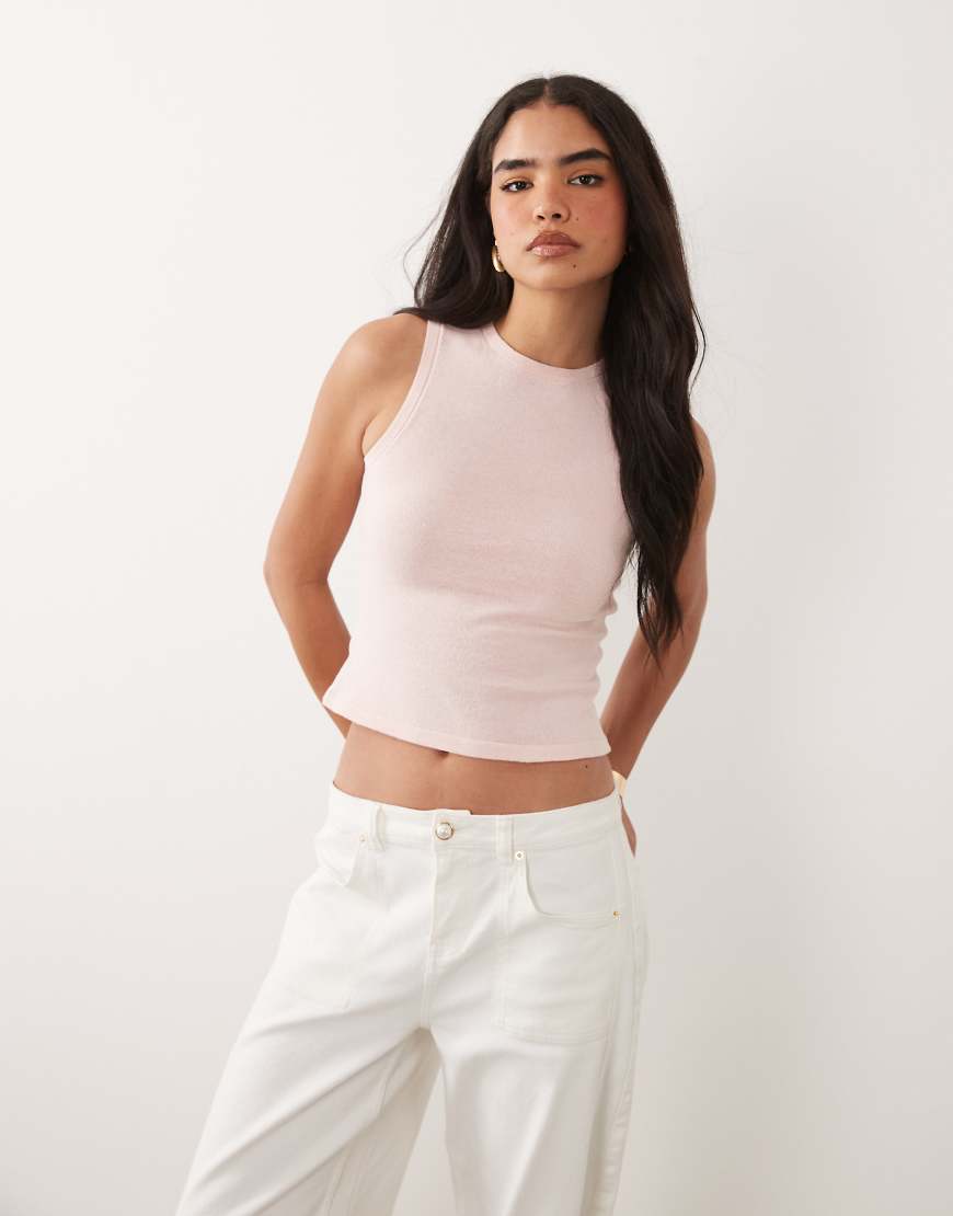 ASOS DESIGN - Tanktop aus Feinstrick in Rosa, Kombiteil von ASOS DESIGN