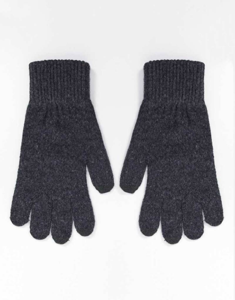 ASOS DESIGN - Touchscreen-Handschuhe aus Polyester in Anthrazitgrau von ASOS DESIGN