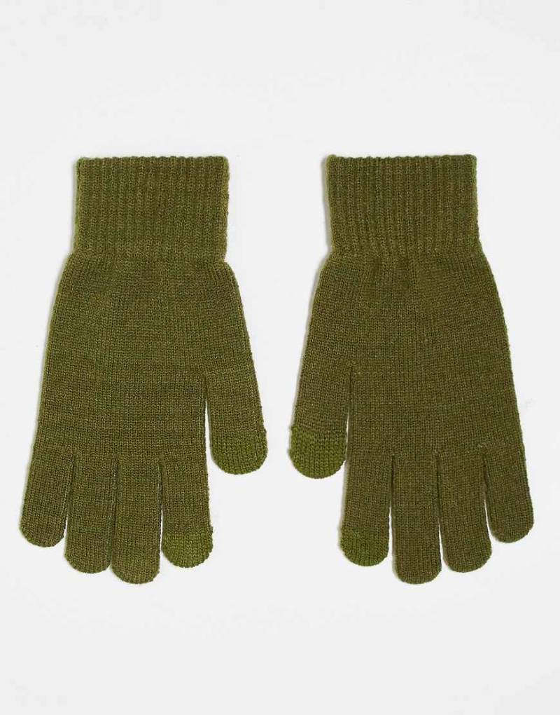 ASOS DESIGN - Touchscreen-Handschuhe in Khaki-Grün von ASOS DESIGN