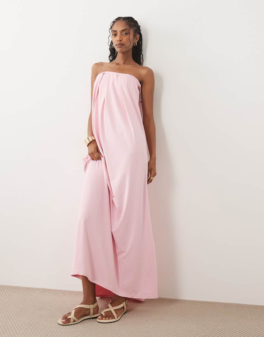 ASOS DESIGN - Trägerloses Maxikleid in Rosa von ASOS DESIGN