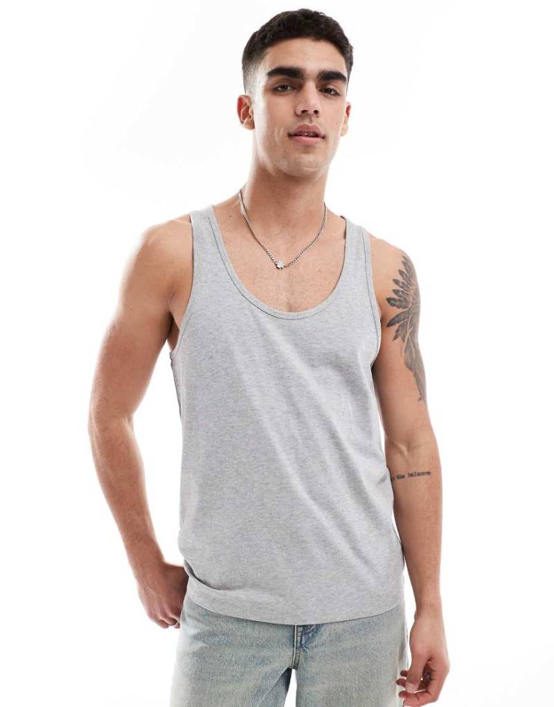 ASOS DESIGN - Basic-Trägershirt in meliertem Grau von ASOS DESIGN