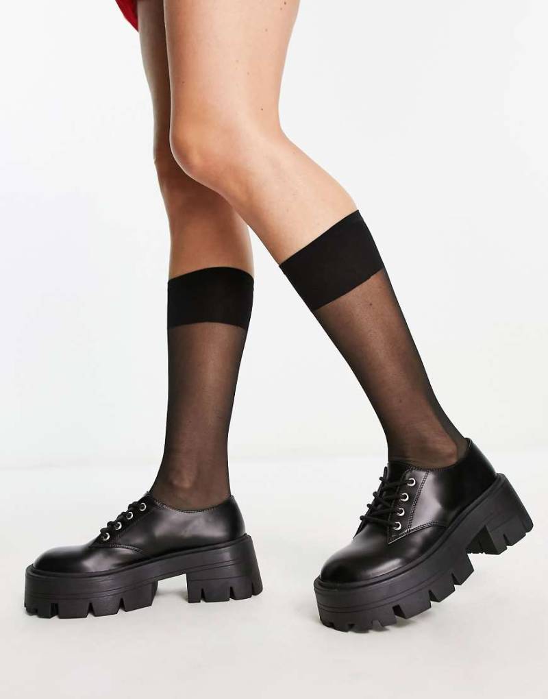 ASOS DESIGN - Transparente Kniestrümpfe in Schwarz von ASOS DESIGN