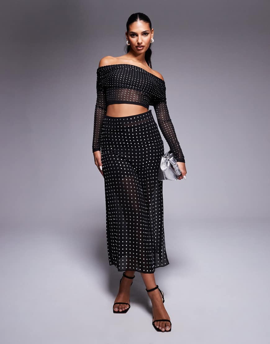 ASOS DESIGN - Transparenter Maxirock in Schwarz mit Strassverzierung ASOS DESIGN - Transparenter Maxirock in Schwarz mit Strassverzierung von ASOS DESIGN