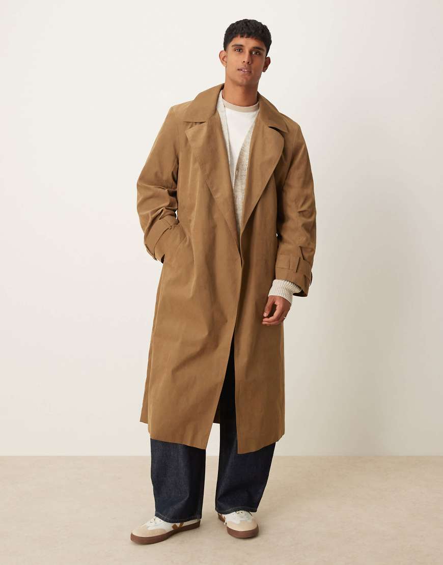 ASOS DESIGN - Trenchcoat in Kamelbraun mit Bindegürtel-Neutral von ASOS DESIGN