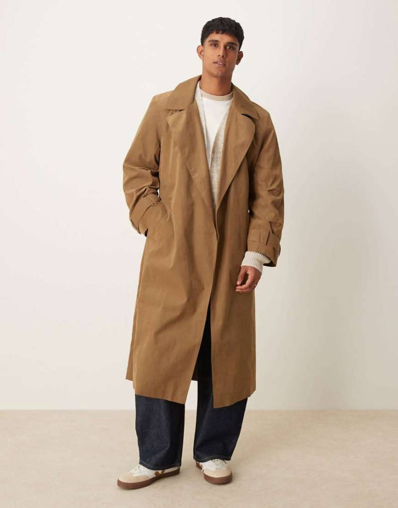 ASOS DESIGN - Trenchcoat in Kamelbraun mit Bindegürtel-Neutral von ASOS DESIGN